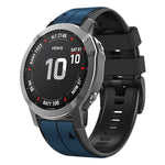 Vertical Stripes Two-color Silicone Watch Band, For Garmin Fenix 7, For Garmin Fenix 7X