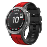 Vertical Stripes Two-color Silicone Watch Band, For Garmin Fenix 7, For Garmin Fenix 7X