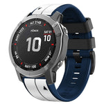 Vertical Stripes Two-color Silicone Watch Band, For Garmin Fenix 7, For Garmin Fenix 7X