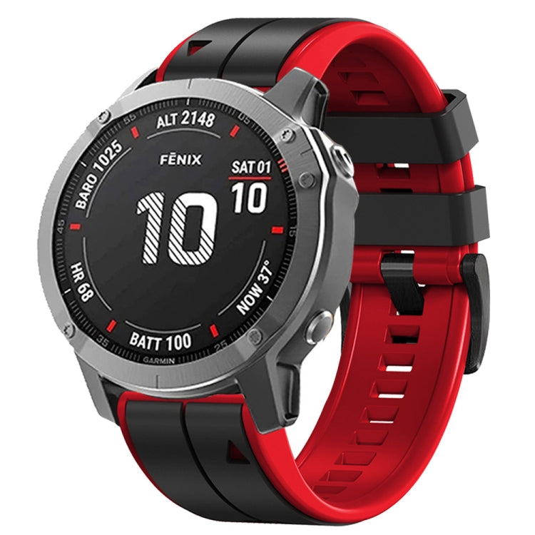 Vertical Stripes Two-color Silicone Watch Band, For Garmin Fenix 7, For Garmin Fenix 7X
