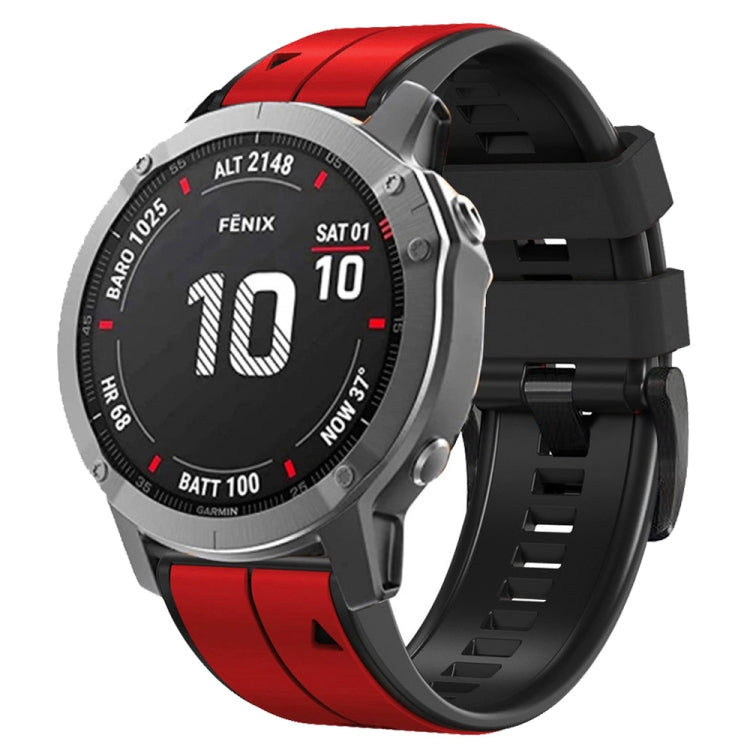 Vertical Stripes Two-color Silicone Watch Band, For Garmin Fenix 7, For Garmin Fenix 7X