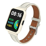 Genuine Leather Metal Case Integrated Watch Band, For Xiaomi Mi Watch Lite / Redmi Watch, For Xiaomi Redmi Watch 2, For Xiaomi Redmi Watch 2 Lite