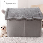 Lit pour animaux de compagnie chat chien amovible et lavable universel type maison Fournitures pour animaux, S