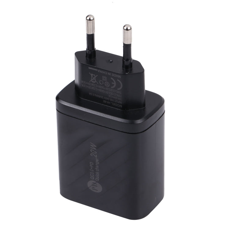 Chargeur mural de voyage AR-892 3 en 1 QC3.0 PD20W USB + USB-C / Type-C, prise EU, prise UK
