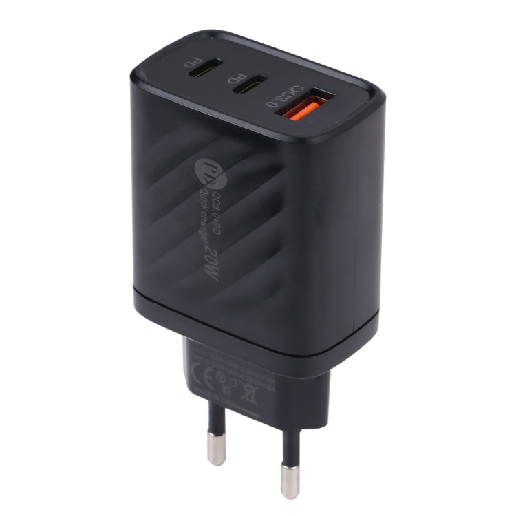 Chargeur mural de voyage AR-892 3 en 1 QC3.0 PD20W USB + USB-C / Type-C, prise EU, prise UK