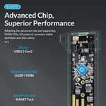Boîtier ORICO USB3.1 Gen1 Type-C 6Gbps pour SSD M.2 SATA