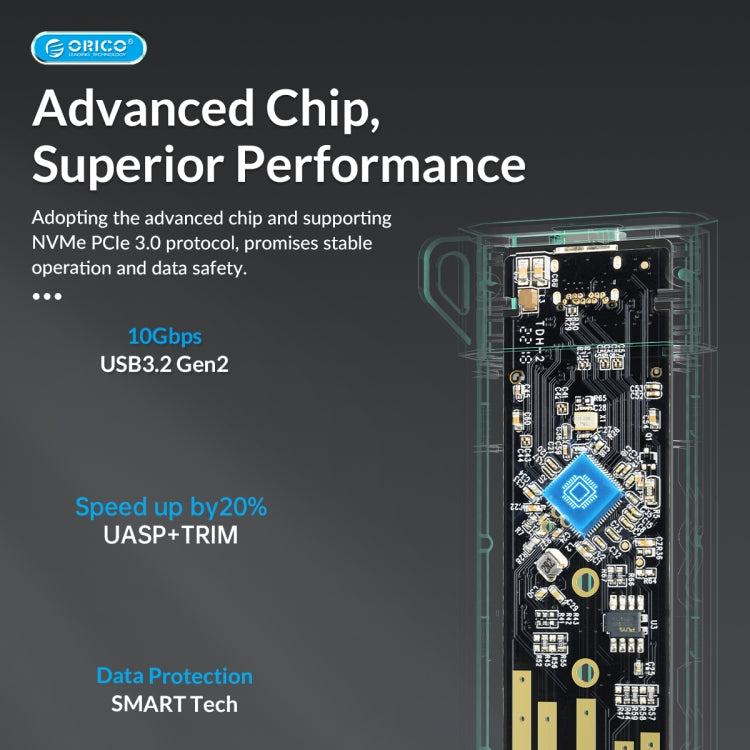 Boîtier ORICO USB3.1 Gen1 Type-C 6Gbps pour SSD M.2 SATA