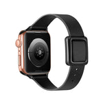 Bracelet de montre magnétique à boucle carrée noire pour Apple Watch Series, 7 45mm / 6&SE&5&4 44mm / 3&2&1 42mm, 7 41mm / 6&SE&5&4 40mm / 3&2&1 38mm