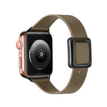 Bracelet de montre magnétique à boucle carrée noire pour Apple Watch Series, 7 45mm / 6&SE&5&4 44mm / 3&2&1 42mm, 7 41mm / 6&SE&5&4 40mm / 3&2&1 38mm
