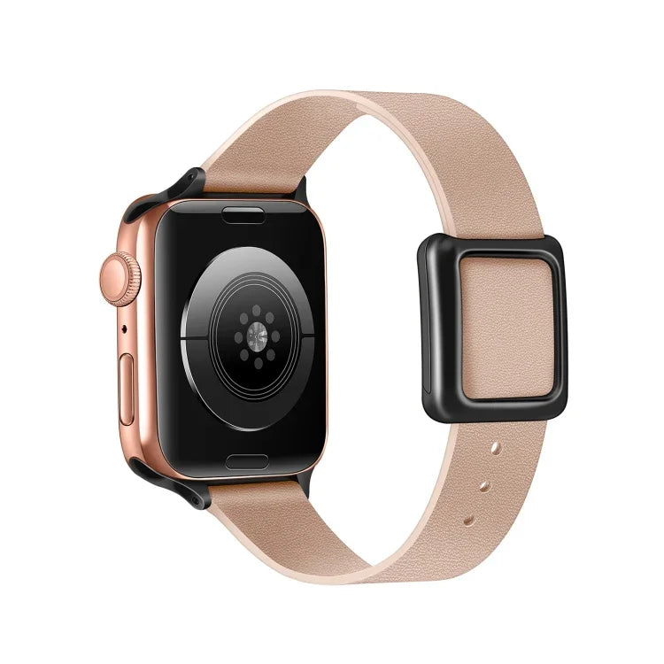 Bracelet de montre magnétique à boucle carrée noire pour Apple Watch Series, 7 45mm / 6&SE&5&4 44mm / 3&2&1 42mm, 7 41mm / 6&SE&5&4 40mm / 3&2&1 38mm