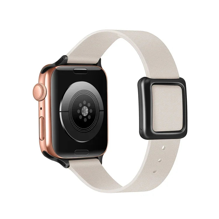 Bracelet de montre magnétique à boucle carrée noire pour Apple Watch Series, 7 45mm / 6&SE&5&4 44mm / 3&2&1 42mm, 7 41mm / 6&SE&5&4 40mm / 3&2&1 38mm
