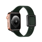 Bracelet de montre magnétique à boucle carrée noire pour Apple Watch Series, 7 45mm / 6&SE&5&4 44mm / 3&2&1 42mm, 7 41mm / 6&SE&5&4 40mm / 3&2&1 38mm