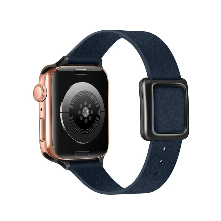 Bracelet de montre magnétique à boucle carrée noire pour Apple Watch Series, 7 45mm / 6&SE&5&4 44mm / 3&2&1 42mm, 7 41mm / 6&SE&5&4 40mm / 3&2&1 38mm