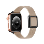 Bracelet de montre magnétique à boucle carrée noire pour Apple Watch Series, 7 45mm / 6&SE&5&4 44mm / 3&2&1 42mm, 7 41mm / 6&SE&5&4 40mm / 3&2&1 38mm
