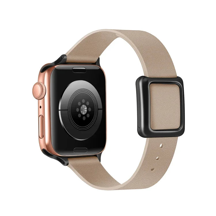 Bracelet de montre magnétique à boucle carrée noire pour Apple Watch Series, 7 45mm / 6&SE&5&4 44mm / 3&2&1 42mm, 7 41mm / 6&SE&5&4 40mm / 3&2&1 38mm