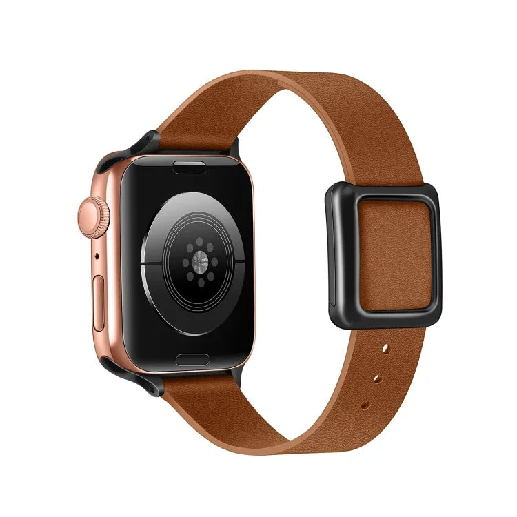 Bracelet de montre magnétique à boucle carrée noire pour Apple Watch Series, 7 45mm / 6&SE&5&4 44mm / 3&2&1 42mm, 7 41mm / 6&SE&5&4 40mm / 3&2&1 38mm