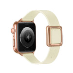 Bracelet de montre à boucle carrée magnétique en or rose pour Apple Watch Series, 7 45mm / 6&SE&5&4 44mm / 3&2&1 42mm, 7 41mm / 6&SE&5&4 40mm / 3&2&1 38mm