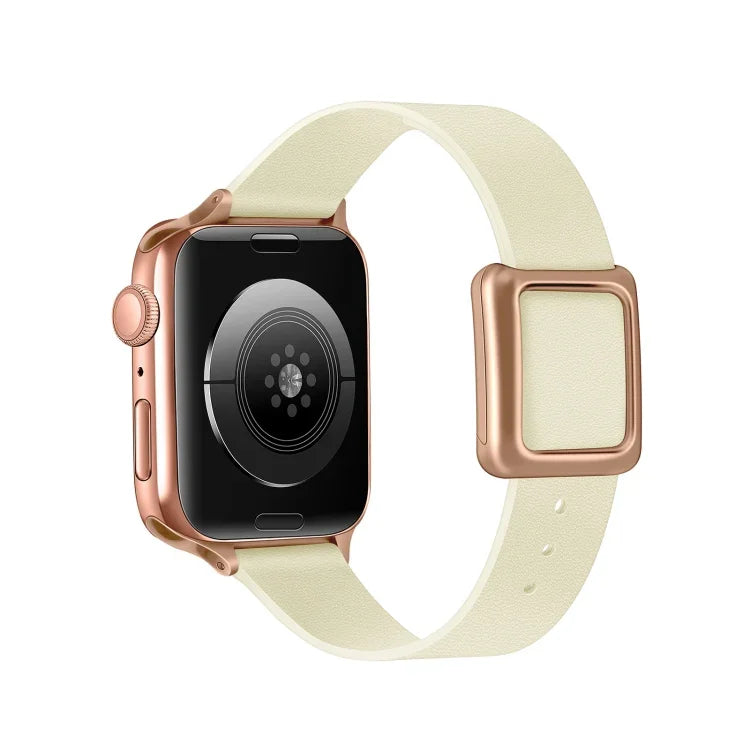 Bracelet de montre à boucle carrée magnétique en or rose pour Apple Watch Series, 7 45mm / 6&SE&5&4 44mm / 3&2&1 42mm, 7 41mm / 6&SE&5&4 40mm / 3&2&1 38mm
