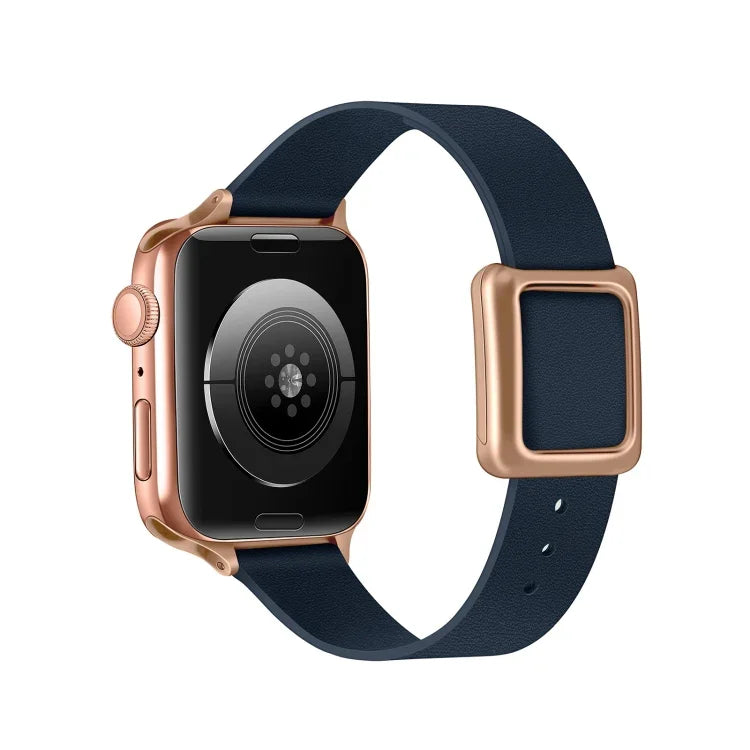 Bracelet de montre à boucle carrée magnétique en or rose pour Apple Watch Series, 7 45mm / 6&SE&5&4 44mm / 3&2&1 42mm, 7 41mm / 6&SE&5&4 40mm / 3&2&1 38mm