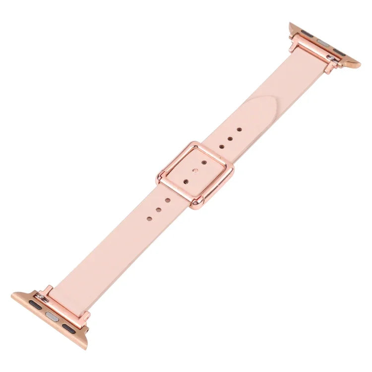 Bracelet de montre à boucle carrée magnétique en or rose pour Apple Watch Series, 7 45mm / 6&SE&5&4 44mm / 3&2&1 42mm, 7 41mm / 6&SE&5&4 40mm / 3&2&1 38mm