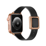 Bracelet de montre à boucle carrée magnétique en or rose pour Apple Watch Series, 7 45mm / 6&SE&5&4 44mm / 3&2&1 42mm, 7 41mm / 6&SE&5&4 40mm / 3&2&1 38mm