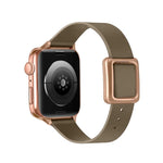 Bracelet de montre à boucle carrée magnétique en or rose pour Apple Watch Series, 7 45mm / 6&SE&5&4 44mm / 3&2&1 42mm, 7 41mm / 6&SE&5&4 40mm / 3&2&1 38mm