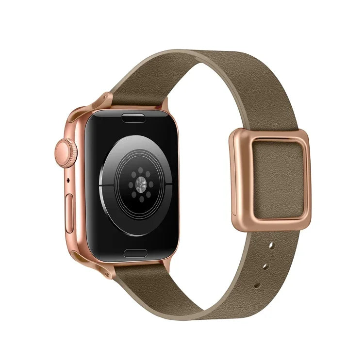 Bracelet de montre à boucle carrée magnétique en or rose pour Apple Watch Series, 7 45mm / 6&SE&5&4 44mm / 3&2&1 42mm, 7 41mm / 6&SE&5&4 40mm / 3&2&1 38mm