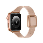 Bracelet de montre à boucle carrée magnétique en or rose pour Apple Watch Series, 7 45mm / 6&SE&5&4 44mm / 3&2&1 42mm, 7 41mm / 6&SE&5&4 40mm / 3&2&1 38mm