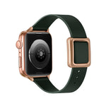 Bracelet de montre à boucle carrée magnétique en or rose pour Apple Watch Series, 7 45mm / 6&SE&5&4 44mm / 3&2&1 42mm, 7 41mm / 6&SE&5&4 40mm / 3&2&1 38mm