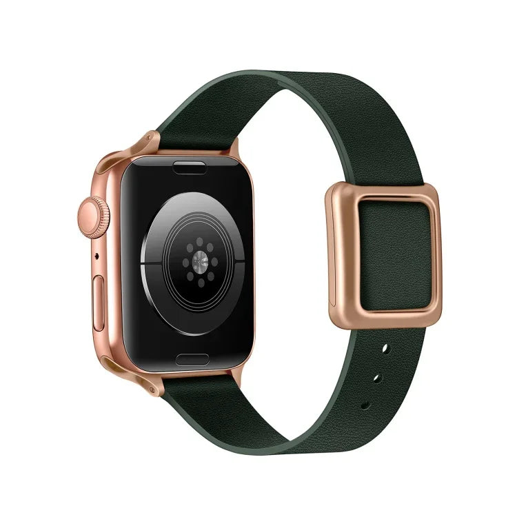 Bracelet de montre à boucle carrée magnétique en or rose pour Apple Watch Series, 7 45mm / 6&SE&5&4 44mm / 3&2&1 42mm, 7 41mm / 6&SE&5&4 40mm / 3&2&1 38mm