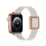 Bracelet de montre à boucle carrée magnétique en or rose pour Apple Watch Series, 7 45mm / 6&SE&5&4 44mm / 3&2&1 42mm, 7 41mm / 6&SE&5&4 40mm / 3&2&1 38mm