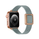 Bracelet de montre à boucle carrée magnétique en or rose pour Apple Watch Series, 7 45mm / 6&SE&5&4 44mm / 3&2&1 42mm, 7 41mm / 6&SE&5&4 40mm / 3&2&1 38mm