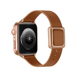 Bracelet de montre à boucle carrée magnétique en or rose pour Apple Watch Series, 7 45mm / 6&SE&5&4 44mm / 3&2&1 42mm, 7 41mm / 6&SE&5&4 40mm / 3&2&1 38mm