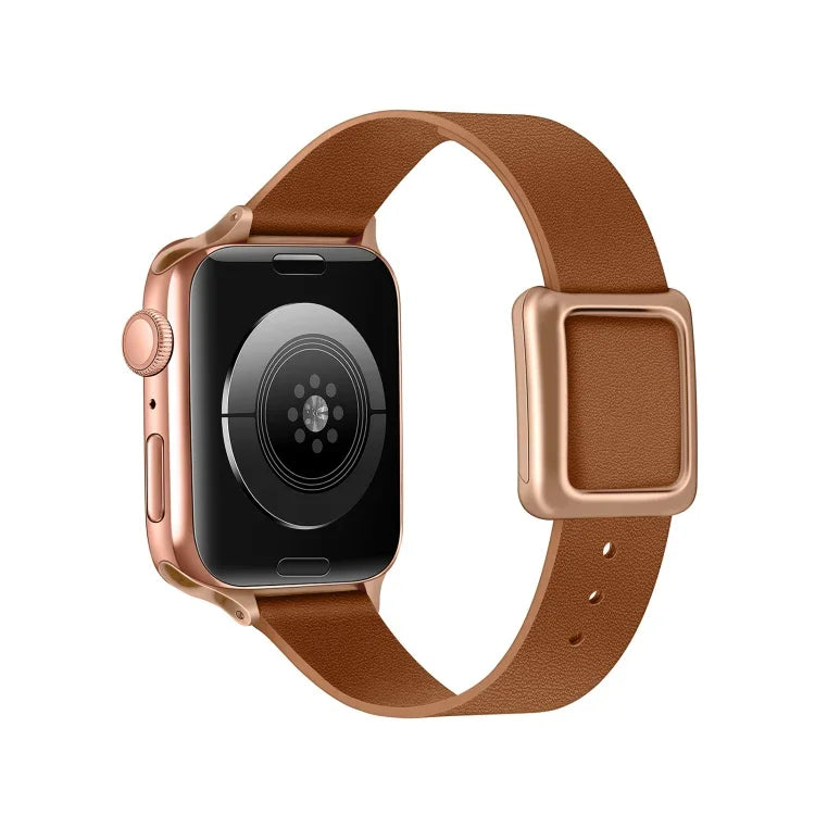 Bracelet de montre à boucle carrée magnétique en or rose pour Apple Watch Series, 7 45mm / 6&SE&5&4 44mm / 3&2&1 42mm, 7 41mm / 6&SE&5&4 40mm / 3&2&1 38mm