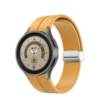 Bracelet de montre en silicone avec boucle déployante en argent, pour Samsung Galaxy Watch5 40 et 44mm / Pro 45mm