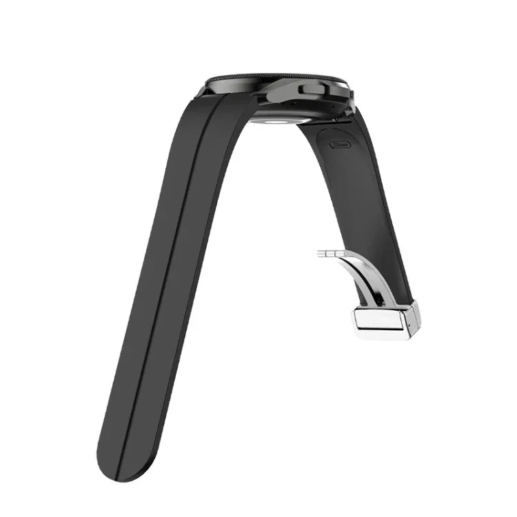 Bracelet de montre en silicone avec boucle déployante en argent, pour Samsung Galaxy Watch5 40 et 44mm / Pro 45mm