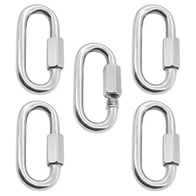 Anneau de connexion rapide en acier inoxydable 304, boucle de piste, 5 pièces 3,5mm, 5 pièces 4mm, 3 pièces 5mm, 3 pièces 6mm, 2 pièces 7mm, 2 pièces 8mm, 9mm, 10mm