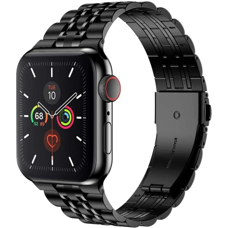 Bracelet de montre ultra-fin à sept perles en acier inoxydable pour Apple Watch Series, 7 45mm / 6&SE&5&4 44mm / 3&2&1 42mm, 7 41mm / 6&SE&5&4 40mm / 3&2&1 38mm