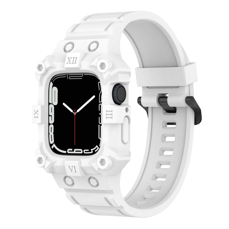 Bracelet de montre en silicone intégré pour Apple Watch Series, 7 45mm / 6&SE&5&4 44mm / 3&2&1 42mm, 7 41mm / 6&SE&5&4 40mm / 3&2&1 38mm