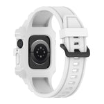 Bracelet de montre en silicone intégré pour Apple Watch Series, 7 45mm / 6&SE&5&4 44mm / 3&2&1 42mm, 7 41mm / 6&SE&5&4 40mm / 3&2&1 38mm
