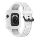 Bracelet de montre en silicone intégré pour Apple Watch Series, 7 45mm / 6&SE&5&4 44mm / 3&2&1 42mm, 7 41mm / 6&SE&5&4 40mm / 3&2&1 38mm