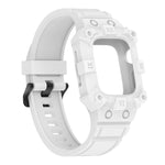 Bracelet de montre en silicone intégré pour Apple Watch Series, 7 45mm / 6&SE&5&4 44mm / 3&2&1 42mm, 7 41mm / 6&SE&5&4 40mm / 3&2&1 38mm