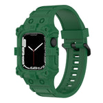 Bracelet de montre en silicone intégré pour Apple Watch Series, 7 45mm / 6&SE&5&4 44mm / 3&2&1 42mm, 7 41mm / 6&SE&5&4 40mm / 3&2&1 38mm