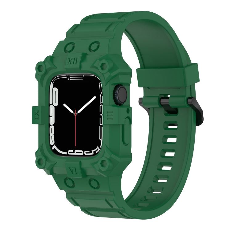 Bracelet de montre en silicone intégré pour Apple Watch Series, 7 45mm / 6&SE&5&4 44mm / 3&2&1 42mm, 7 41mm / 6&SE&5&4 40mm / 3&2&1 38mm