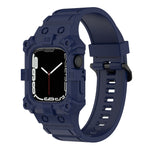 Bracelet de montre en silicone intégré pour Apple Watch Series, 7 45mm / 6&SE&5&4 44mm / 3&2&1 42mm, 7 41mm / 6&SE&5&4 40mm / 3&2&1 38mm
