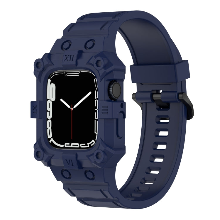 Bracelet de montre en silicone intégré pour Apple Watch Series, 7 45mm / 6&SE&5&4 44mm / 3&2&1 42mm, 7 41mm / 6&SE&5&4 40mm / 3&2&1 38mm