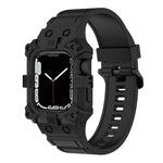 Bracelet de montre en silicone intégré pour Apple Watch Series, 7 45mm / 6&SE&5&4 44mm / 3&2&1 42mm, 7 41mm / 6&SE&5&4 40mm / 3&2&1 38mm