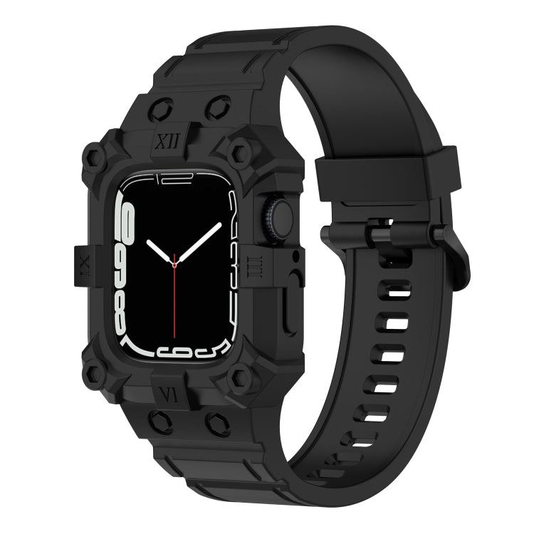 Bracelet de montre en silicone intégré pour Apple Watch Series, 7 45mm / 6&SE&5&4 44mm / 3&2&1 42mm, 7 41mm / 6&SE&5&4 40mm / 3&2&1 38mm