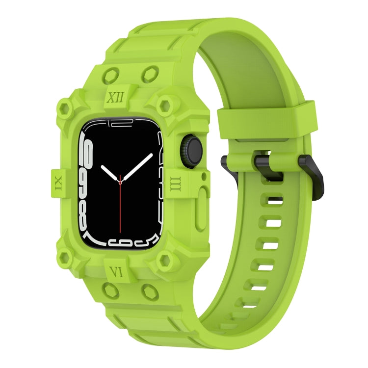 Bracelet de montre en silicone intégré pour Apple Watch Series, 7 45mm / 6&SE&5&4 44mm / 3&2&1 42mm, 7 41mm / 6&SE&5&4 40mm / 3&2&1 38mm