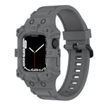 Bracelet de montre en silicone intégré pour Apple Watch Series, 7 45mm / 6&SE&5&4 44mm / 3&2&1 42mm, 7 41mm / 6&SE&5&4 40mm / 3&2&1 38mm